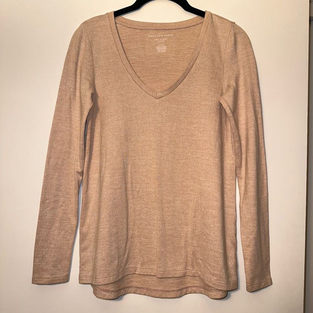 American Eagle Soft & Sexy Plush Long Sleeve Light Pink Small NWOT